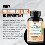 vitamin d3 + k2 kautabletten – hochdosiert 50µg d3 (2000 ie) + 70µg k2, orange geschmack